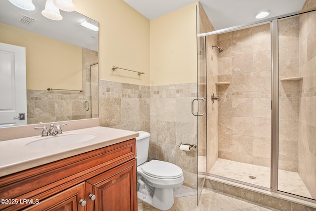 54 Battery Creek Club Dr, Beaufort, SC 29902 - full bath with visible vents, toilet, tile walls, and a shower stall