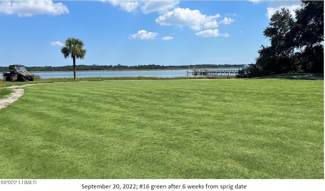 view of yard featuring a water view