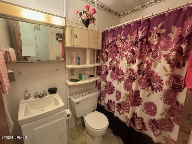 8 Taylor St, Beaufort, SC 29906 - bathroom with vanity, walk in shower, and toilet
