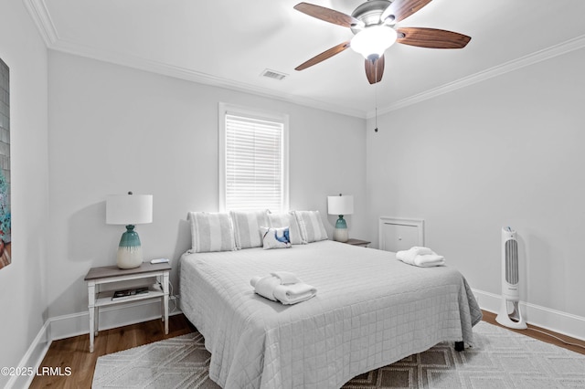 7 Canton Row, Beaufort, SC 29906 - bedroom with crown molding, wood finished floors, and ceiling fan