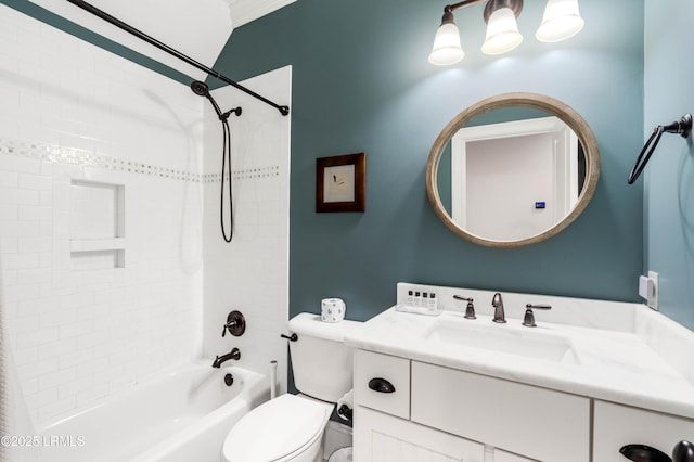 7 Canton Row, Beaufort, SC 29906 - bathroom featuring vanity, shower / washtub combination, and crown molding