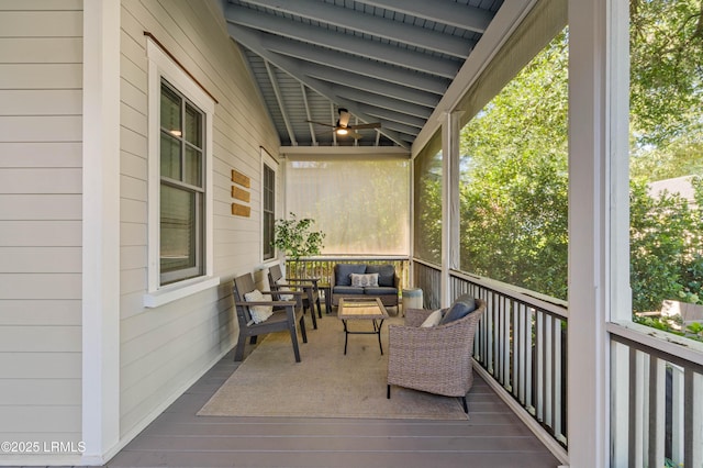 7 Canton Row, Beaufort, SC 29906 - wooden terrace with an outdoor living space and a ceiling fan