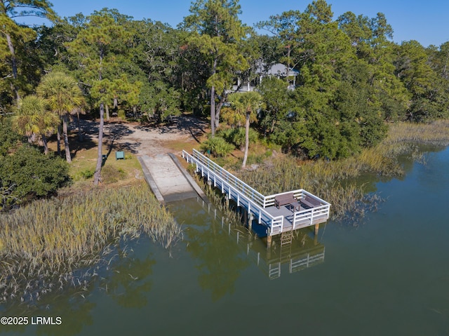 7 Canton Row, Beaufort, SC 29906 - dock area with a water view and a boat ramp