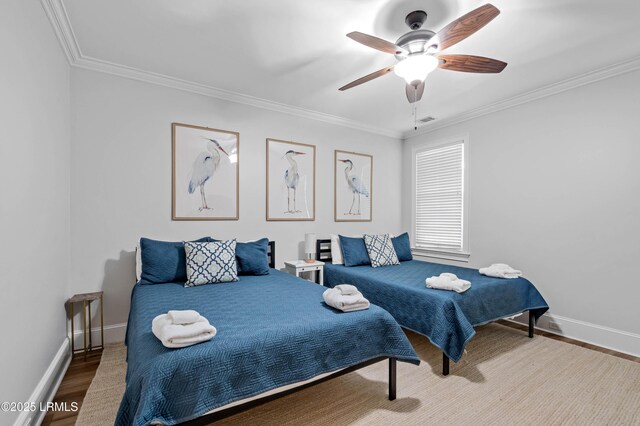 7 Canton Row, Beaufort, SC 29906 - bedroom featuring crown molding, wood finished floors, and ceiling fan