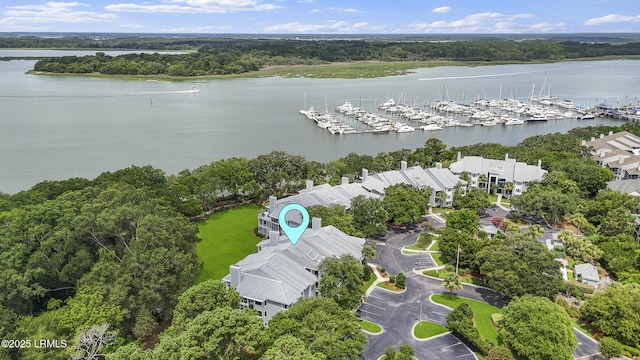 71 Skull Creek Dr Unit A302, Hilton Head Island, SC 29926 - bird's eye view of a nearby body of water and a marina
