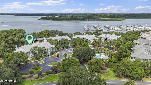 71 Skull Creek Dr Unit A302, Hilton Head Island, SC 29926 - aerial overview of property's location with a large body of water