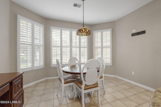 view of tiled dining room