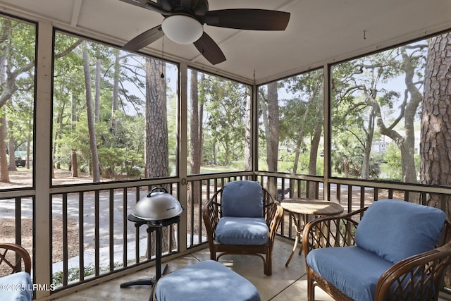 7 Three Mast Ln Unit 7, Hilton Head Island, SC 29928 - sunroom / solarium featuring a ceiling fan