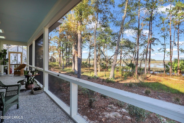 view of unfurnished sunroom