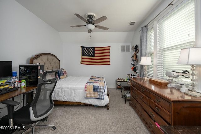 277 Pleasant Point Dr, Beaufort, SC 29907 - bedroom featuring light carpet, a desk, and ceiling fan