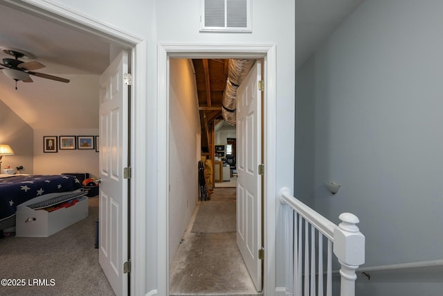 277 Pleasant Point Dr, Beaufort, SC 29907 - corridor featuring carpet flooring and an upstairs landing