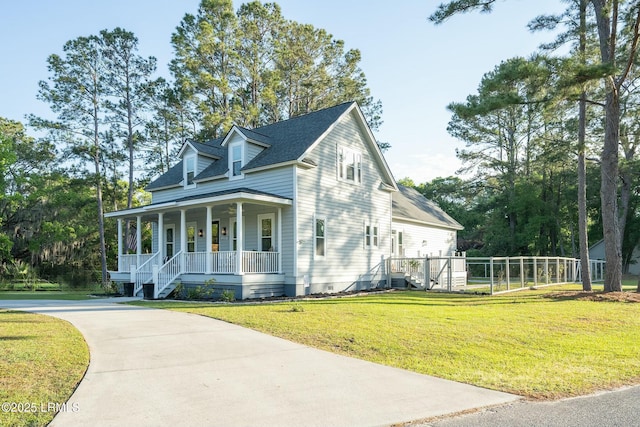277 Pleasant Point Dr, Beaufort, SC 29907 - view of front of house featuring covered porch, concrete driveway, and stairs