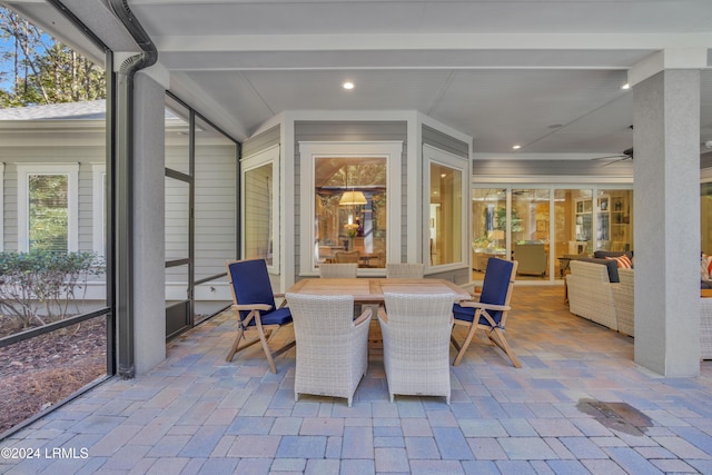 view of patio featuring an outdoor hangout area