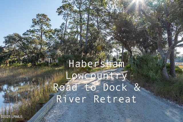 view of road featuring a water view