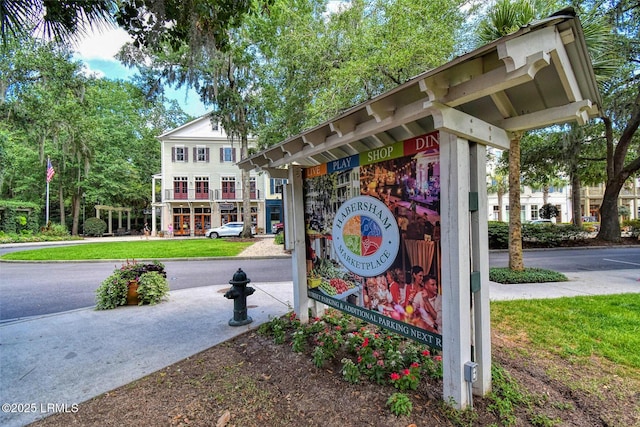 view of community sign