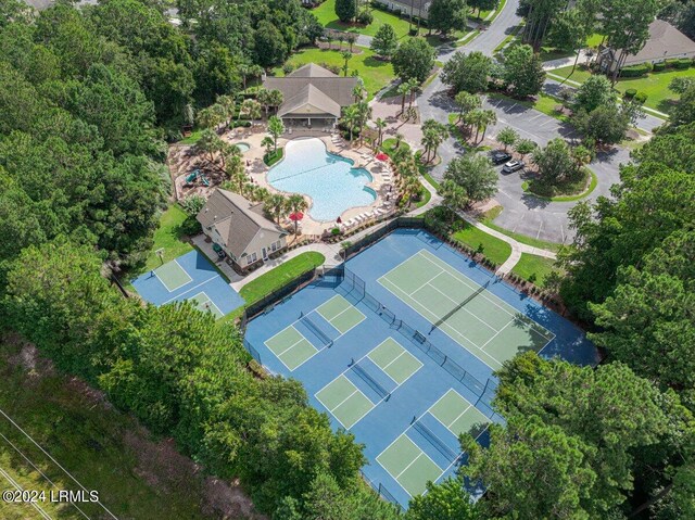 21 Woods Bay Rd, Bluffton, SC 29910 - drone / aerial view of a pool area
