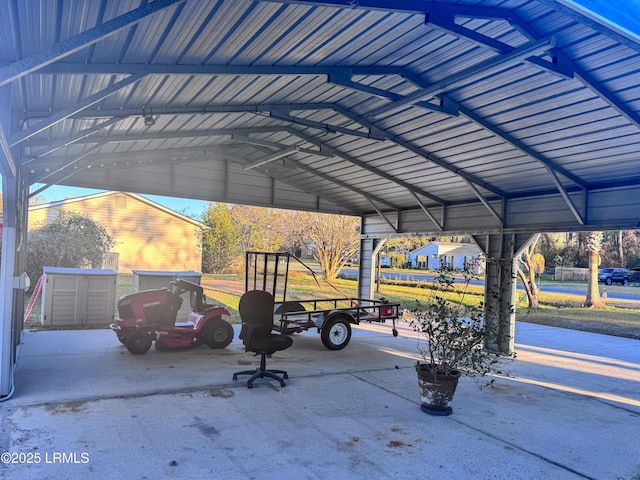 surrounding community with a carport