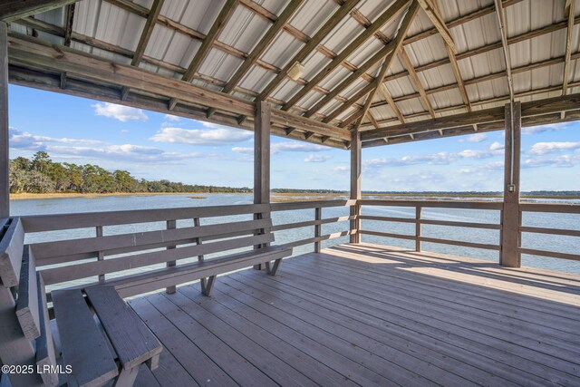 3 Stono Ct, Beaufort, SC 29902 - dock featuring a gazebo and a deck with water view