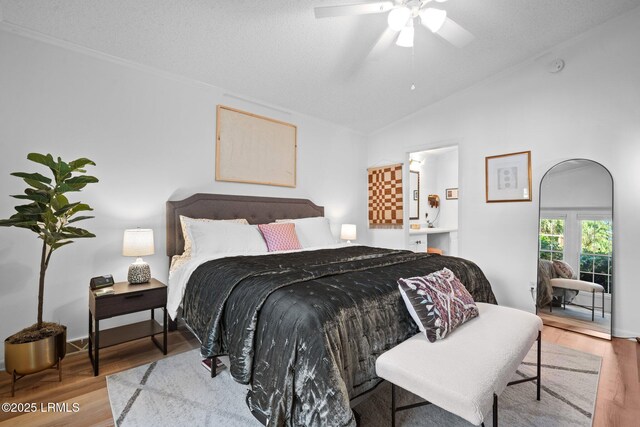 3 Stono Ct, Beaufort, SC 29902 - bedroom featuring wood finished floors, lofted ceiling, and ceiling fan