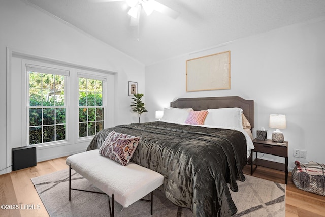 3 Stono Ct, Beaufort, SC 29902 - bedroom featuring vaulted ceiling, wood finished floors, and ceiling fan
