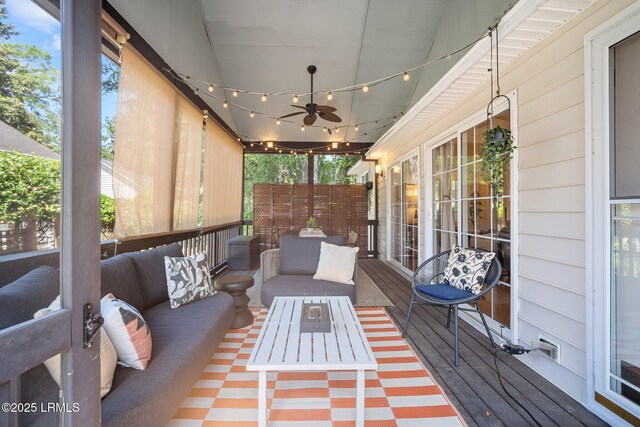 3 Stono Ct, Beaufort, SC 29902 - sunroom / solarium with outdoor lounge area and ceiling fan