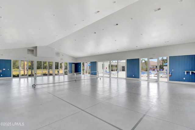 227 Wooden Wheel Ln, Okatie, SC 29909 - interior space featuring concrete floors and high vaulted ceiling