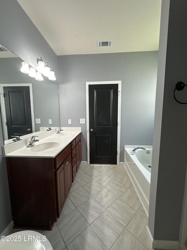 3 Enoree Way, Beaufort, SC 29906 - full bathroom with double vanity, a bath, marble finish flooring, and baseboards