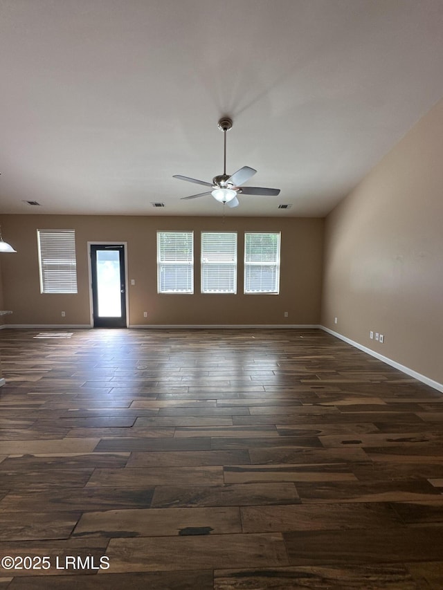 3 Enoree Way, Beaufort, SC 29906 - empty room featuring dark wood finished floors, ceiling fan, and baseboards