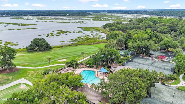 485 Bb Sams Dr, Saint Helena Island, SC 29920 - aerial view of a large body of water and a golf course