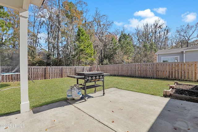 view of patio with a trampoline