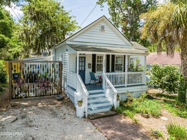 bungalow-style home featuring a porch