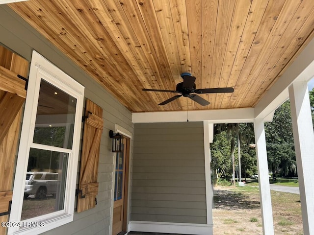 view of patio / terrace with ceiling fan