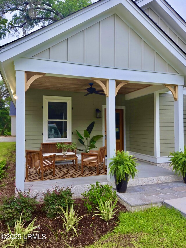 2017 Lafayette St, Beaufort, SC 29902 - view of patio featuring ceiling fan