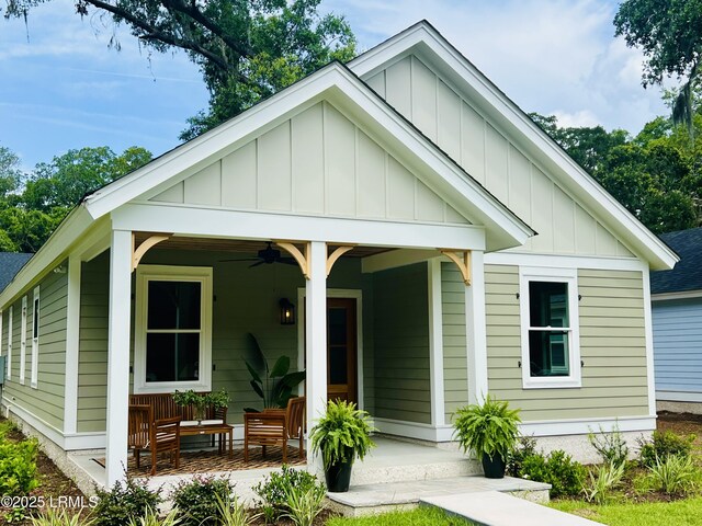 2017 Lafayette St, Beaufort, SC 29902 - view of front of home with a porch and board and batten siding