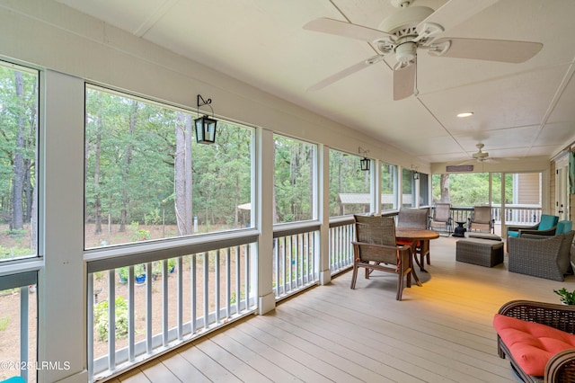 10 Old Barn Rd, Beaufort, SC 29907 - sunroom / solarium featuring ceiling fan and hardwood / wood-style floors
