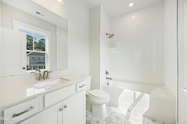 14 Skipperling Ct, Bluffton, SC 29909 - bathroom with vanity, toilet, bathing tub / shower combination, and recessed lighting