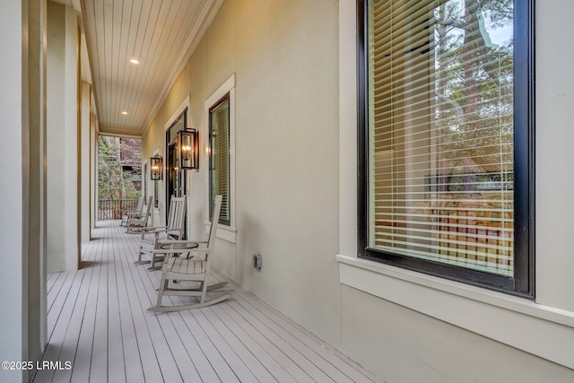 wooden deck with covered porch