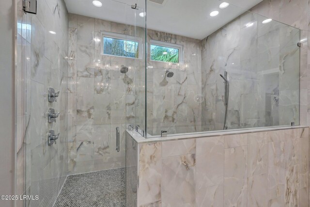 bathroom featuring walk in shower