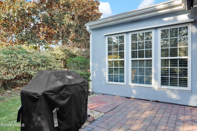 view of patio / terrace featuring a grill