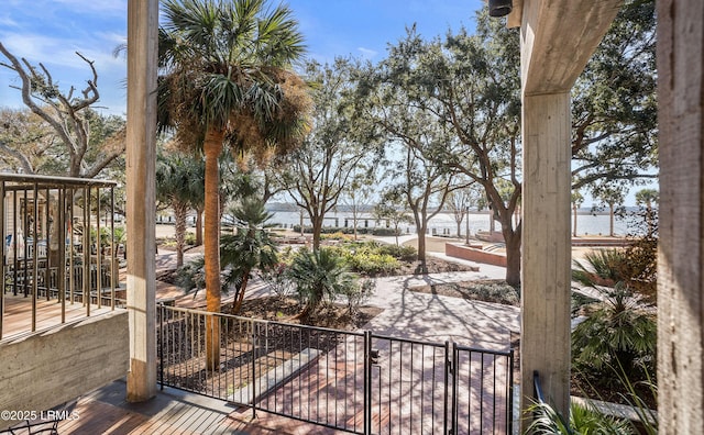 balcony with a water view