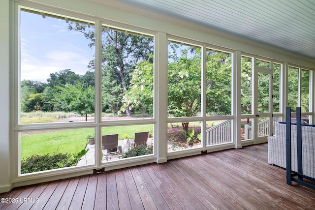 view of unfurnished sunroom