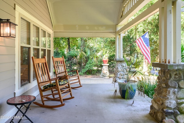 view of patio / terrace featuring covered porch