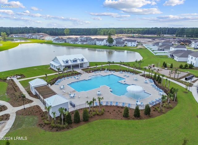 1549 Sanctum St, Ridgeland, SC 29936 - aerial perspective of suburban area featuring a nearby body of water and a pool
