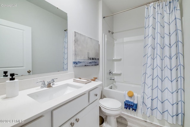 1549 Sanctum St, Ridgeland, SC 29936 - bathroom featuring toilet, shower / tub combo, vanity, and wood finished floors