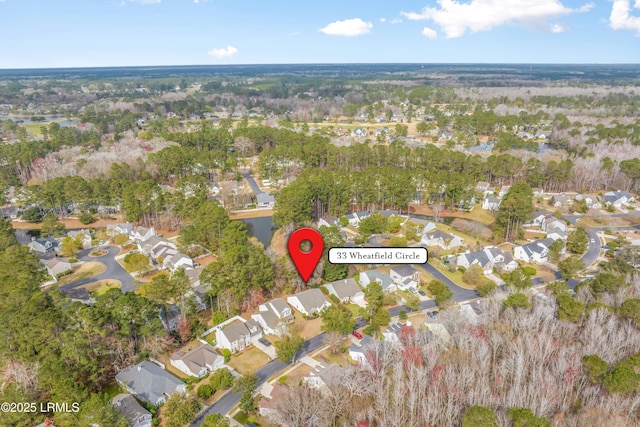 aerial view with a residential view