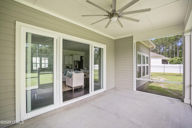 135 Danbridge Ct, Bluffton, SC 29910 - unfurnished sunroom featuring ceiling fan