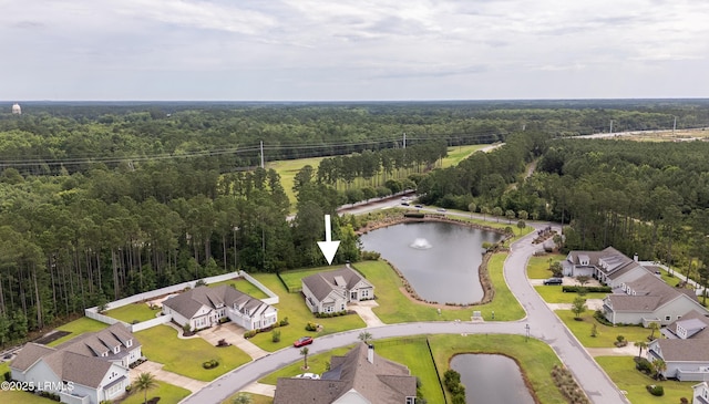 135 Danbridge Ct, Bluffton, SC 29910 - aerial view of residential area with a heavily wooded area and a nearby body of water