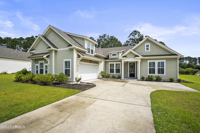 135 Danbridge Ct, Bluffton, SC 29910 - craftsman-style home featuring driveway, a front lawn, an attached garage, and roof with shingles