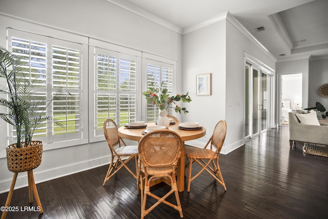 135 Danbridge Ct, Bluffton, SC 29910 - dining area with dark wood-style flooring and ornamental molding