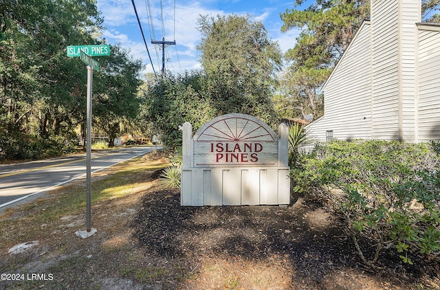 view of community sign